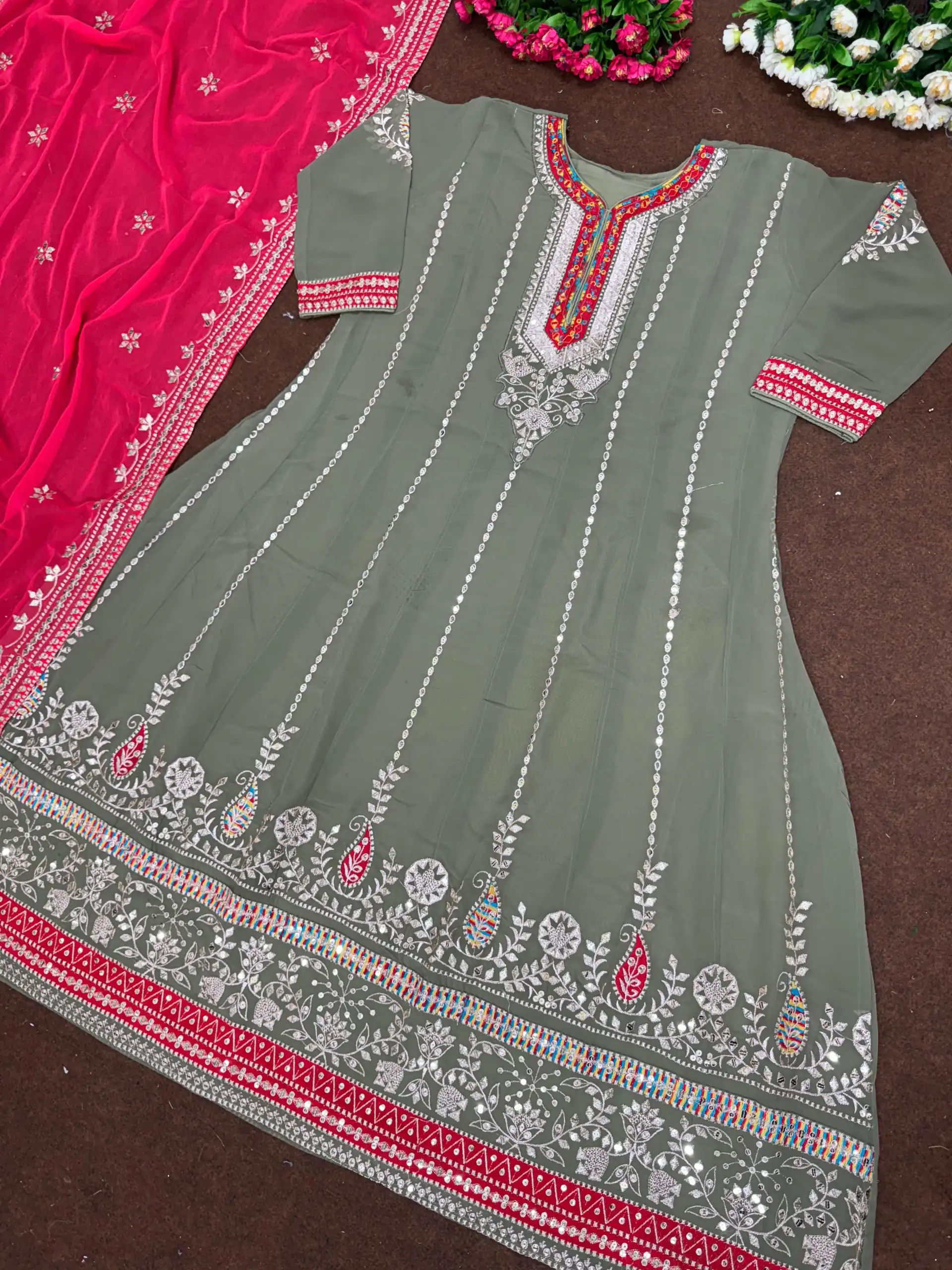 KF 1638 Grey Color Georgette Embroidered Sequence Salwar Suit Wedding, Party, Festive, Events Etc.  Expected Delivery 4-6 Working Days @2199/-Only | Salwar suit, Casual Suits, Creative suits, Designer Suits, Palazzo Suits, Party Wear Suits, Straight Suits