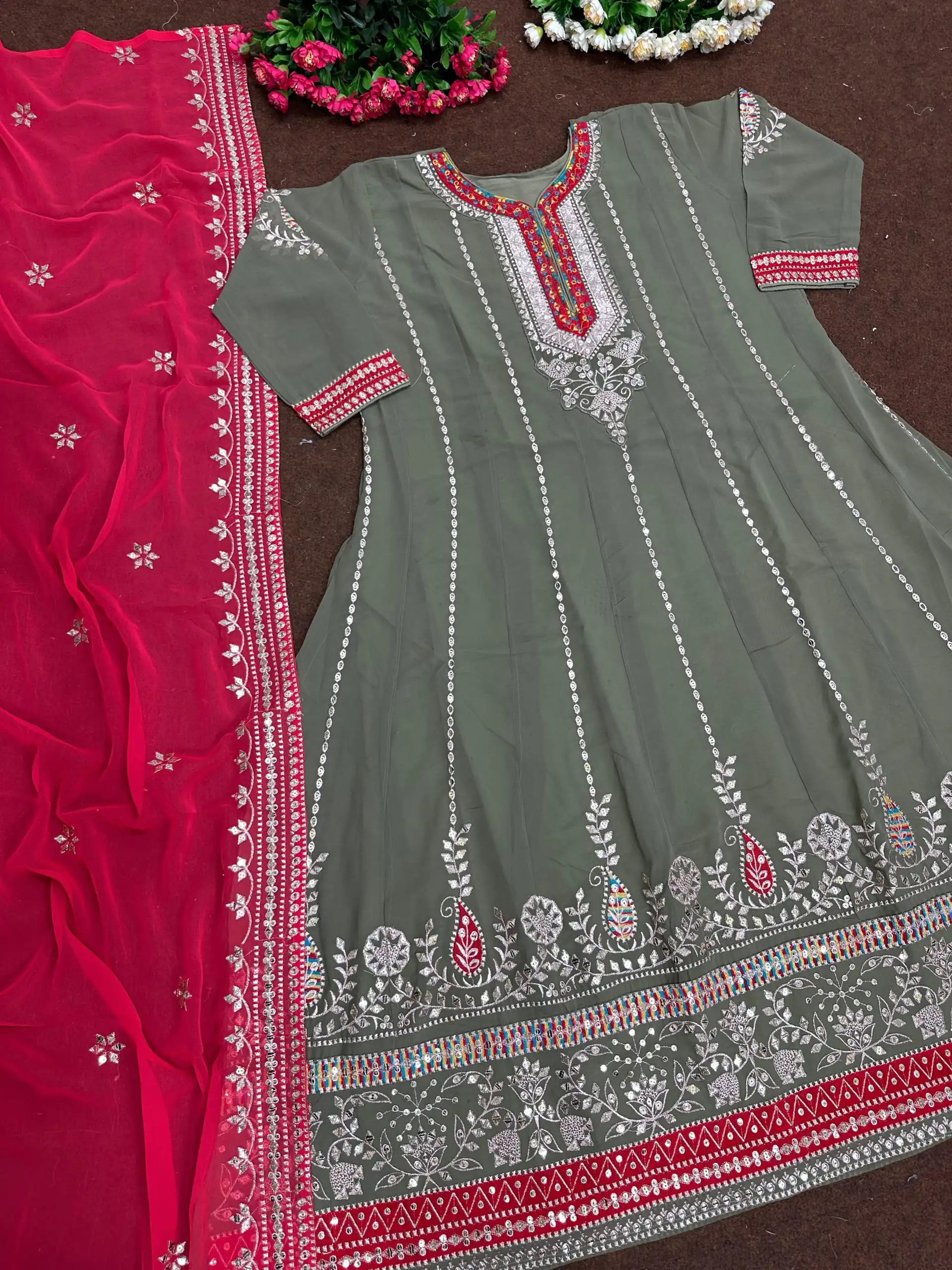 KF 1638 Grey Color Georgette Embroidered Sequence Salwar Suit Wedding, Party, Festive, Events Etc.  Expected Delivery 4-6 Working Days @2199/-Only | Salwar suit, Casual Suits, Creative suits, Designer Suits, Palazzo Suits, Party Wear Suits, Straight Suits