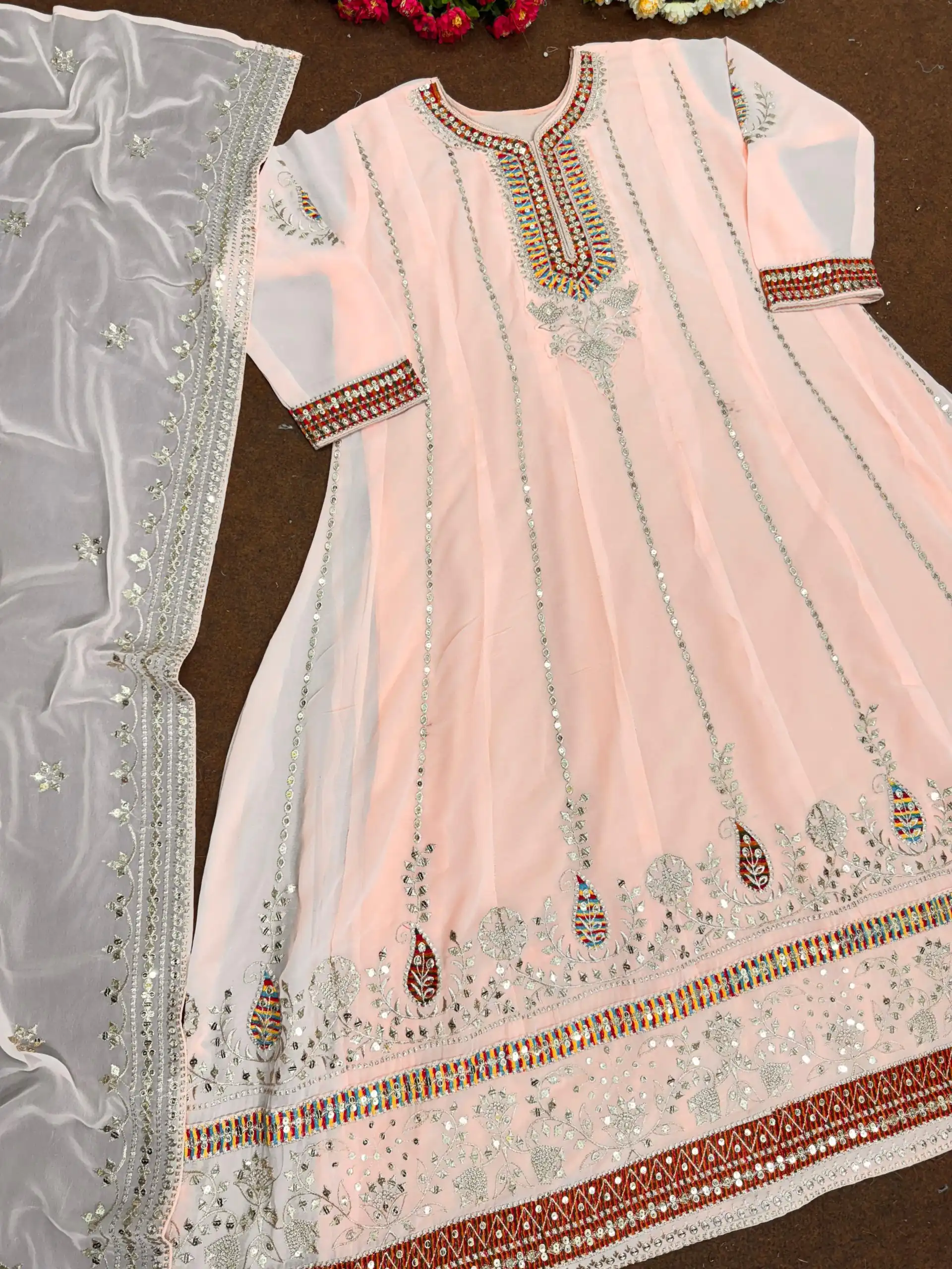 KF 1638 Light Peach Color Georgette Embroidered Sequence Salwar Suit Wedding, Party, Festive, Events Etc. Expected Delivery 4-6 Working Days @2199/-Only | Salwar suit, Casual Suits, Creative suits, Designer Suits, Palazzo Suits, Party Wear Suits, Straight Suits