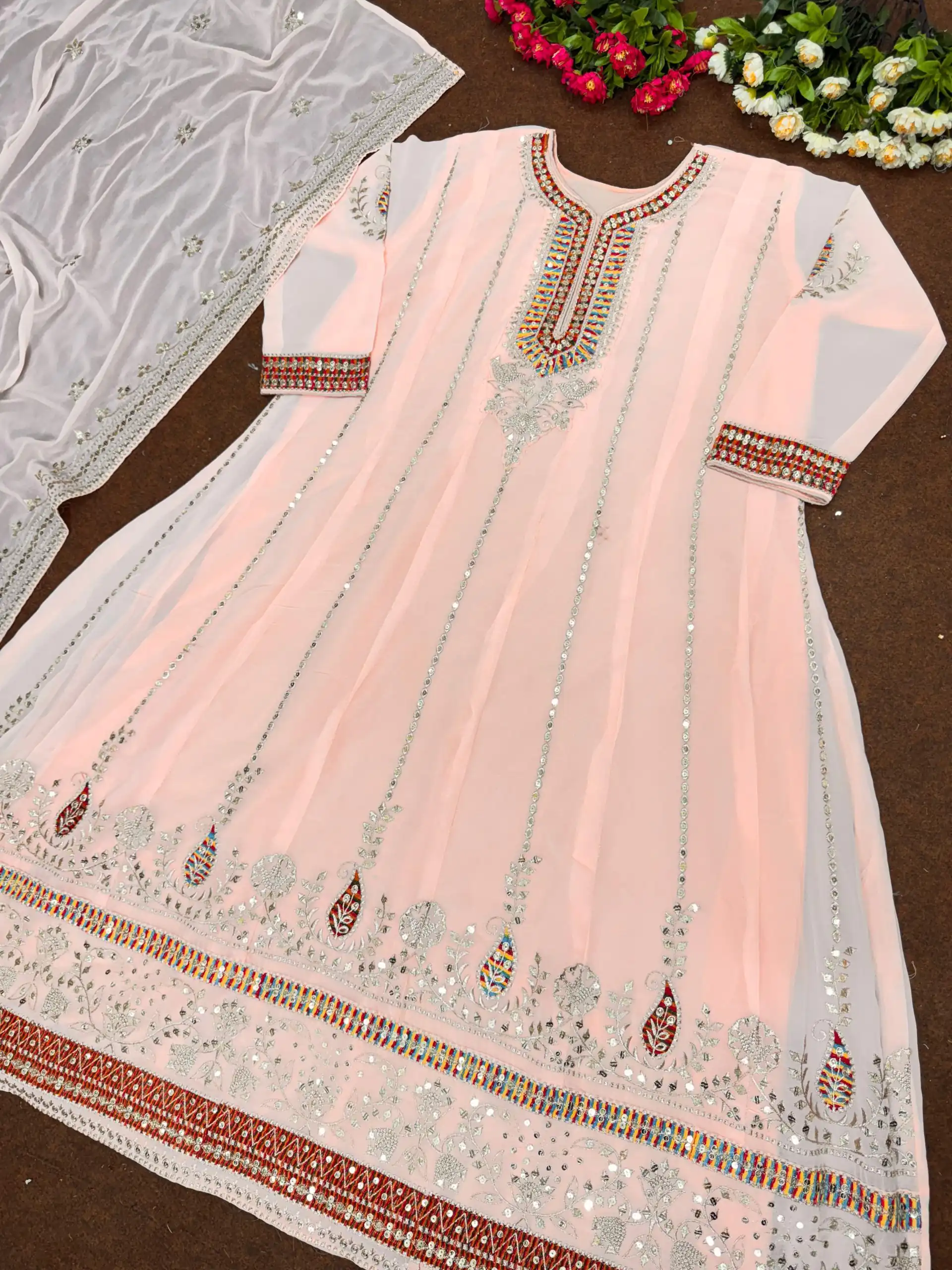 KF 1638 Light Peach Color Georgette Embroidered Sequence Salwar Suit Wedding, Party, Festive, Events Etc. Expected Delivery 4-6 Working Days @2199/-Only | Salwar suit, Casual Suits, Creative suits, Designer Suits, Palazzo Suits, Party Wear Suits, Straight Suits