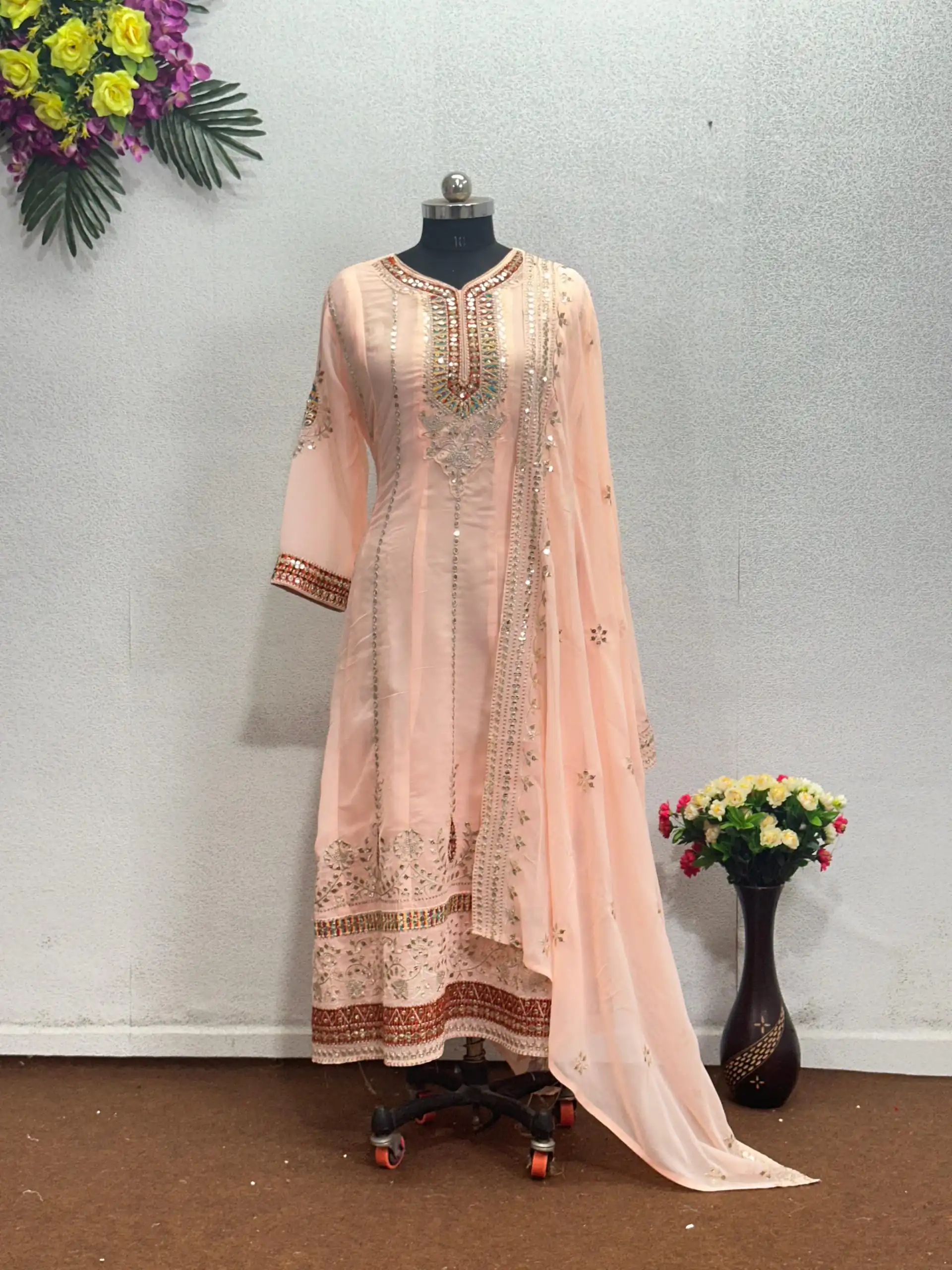 KF 1638 Light Peach Color Georgette Embroidered Sequence Salwar Suit Wedding, Party, Festive, Events Etc. Expected Delivery 4-6 Working Days @2199/-Only | Salwar suit, Casual Suits, Creative suits, Designer Suits, Palazzo Suits, Party Wear Suits, Straight Suits