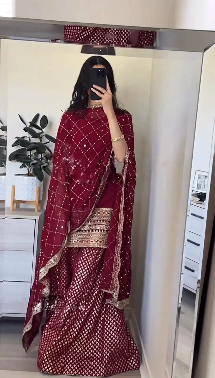 SRK 5164 Maroon Color Georgette Embroidery Sequence Salwar Suit Wedding, Party, Festive, Events Expected Delivery 4-6 Working Days @ 2199/- | Salwar suit, Casual Suits, Creative suits, Designer Suits, Palazzo Suits, Party Wear Suits, Patiala Suits, Straight Suits