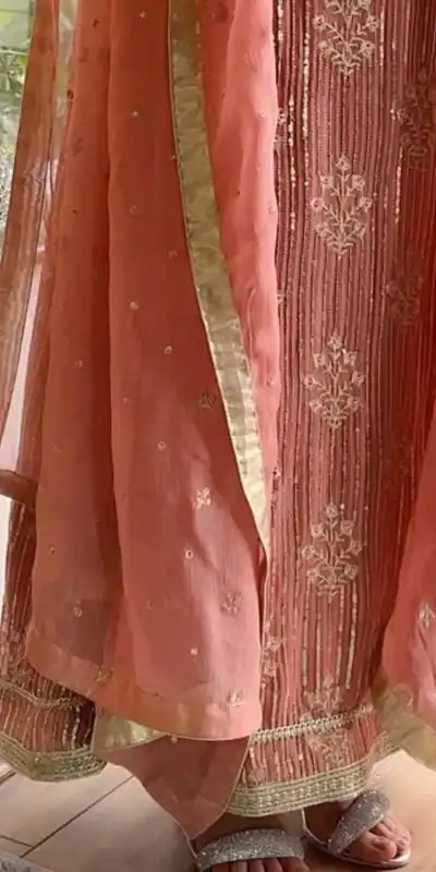 RTC 5698 Peach Color Georgette Thread And Sequence Salwar Suit Casual, Wedding, Festive, Events Etc. Expected Delivery 4-6 Working Days @2199/- | Jump Suits, Salwar suit, Casual Suits, Creative suits, Designer Suits, Palazzo Suits, Party Wear Suits, Patiala Suits, Straight Suits