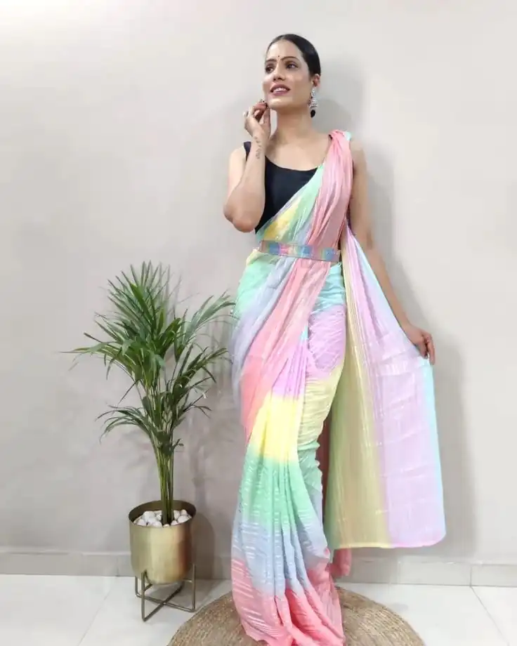 MS 441 Rainbow Color Chiffon Zari All Over Rainbow Shade Saree Casual, Party Wear, Wedding, Events, Etc. Expected Delivery 4-6 Working Days 1499/- | Designer Sarees, Sarees, Bollywood Sarees, Creative Sarees, Embroidered Sarees, Ethnic Saree, Modern Digital sarees, Party Wear Sarees