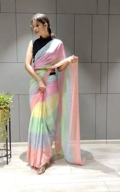MS 441 Rainbow Color Chiffon Zari All Over Rainbow Shade Saree Casual, Party Wear, Wedding, Events, Etc. Expected Delivery 4-6 Working Days 1499/- | Designer Sarees, Sarees, Bollywood Sarees, Creative Sarees, Embroidered Sarees, Ethnic Saree, Modern Digital sarees, Party Wear Sarees