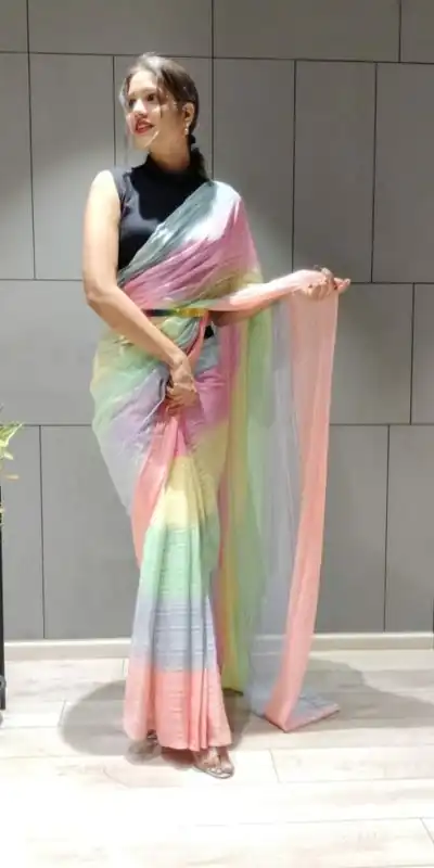 MS 441 Rainbow Color Chiffon Zari All Over Rainbow Shade Saree Casual, Party Wear, Wedding, Events, Etc. Expected Delivery 4-6 Working Days 1499/- | Designer Sarees, Sarees, Bollywood Sarees, Creative Sarees, Embroidered Sarees, Ethnic Saree, Modern Digital sarees, Party Wear Sarees