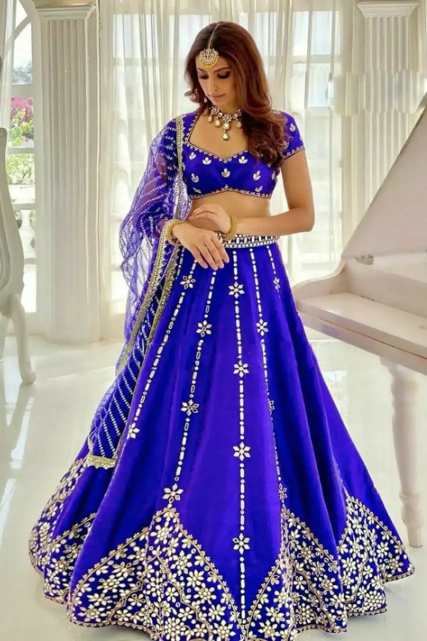 RC 213 Royal Blue Color Silk Embroidery Sequins Amazing Print Lehenga Choli Casual, Party Wedding, Festive, Events Etc. Delivery 4-6 Working Days 2499/- | Lehenga, Bollywood Lehenga, Creative Lehenga, Designer Lehenga, Embroidered Lehenga, Party Wear Lehenga