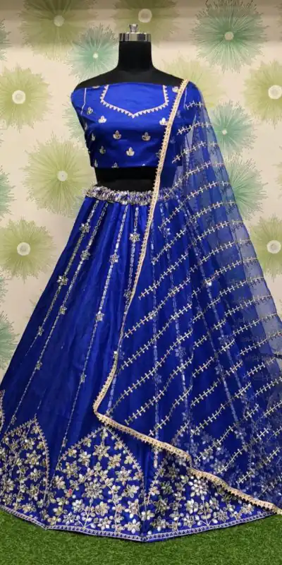 RC 213 Royal Blue Color Silk Embroidery Sequins Amazing Print Lehenga Choli Casual, Party Wedding, Festive, Events Etc. Delivery 4-6 Working Days 2499/- | Lehenga, Bollywood Lehenga, Creative Lehenga, Designer Lehenga, Embroidered Lehenga, Party Wear Lehenga