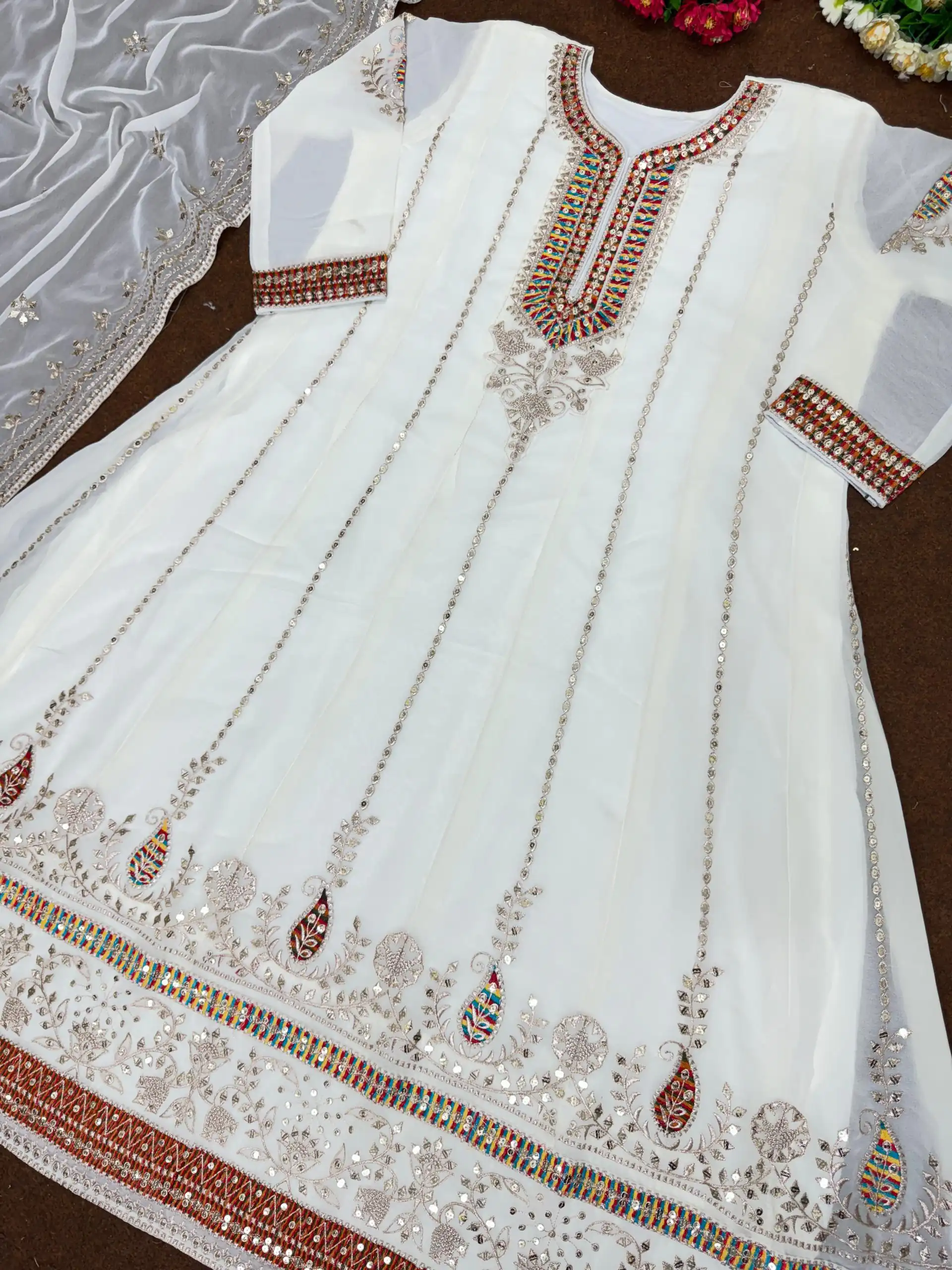 KF 1638 White Color Georgette Embroidered Sequence Salwar Suit Wedding, Party, Festive, Events Etc.  Expected Delivery 4-6 Working Days @2199/-Only | Salwar suit, Casual Suits, Creative suits, Designer Suits, Palazzo Suits, Party Wear Suits, Straight Suits