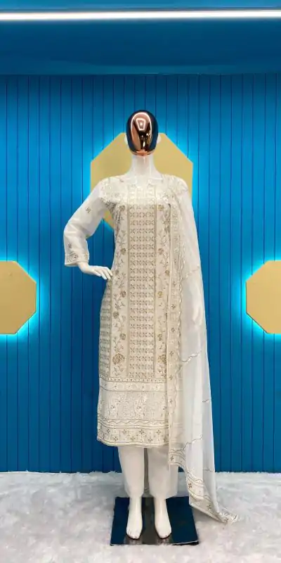 LG 1854 White color Georgette Sequence Embroidery Salwar Suit Casual, Wedding, Party, Festive, Events . Expected Delivery 4-6 Working Days @2149/- | Salwar suit, Casual Suits, Creative suits, Designer Suits, Palazzo Suits, Party Wear Suits, Patiala Suits, Straight Suits