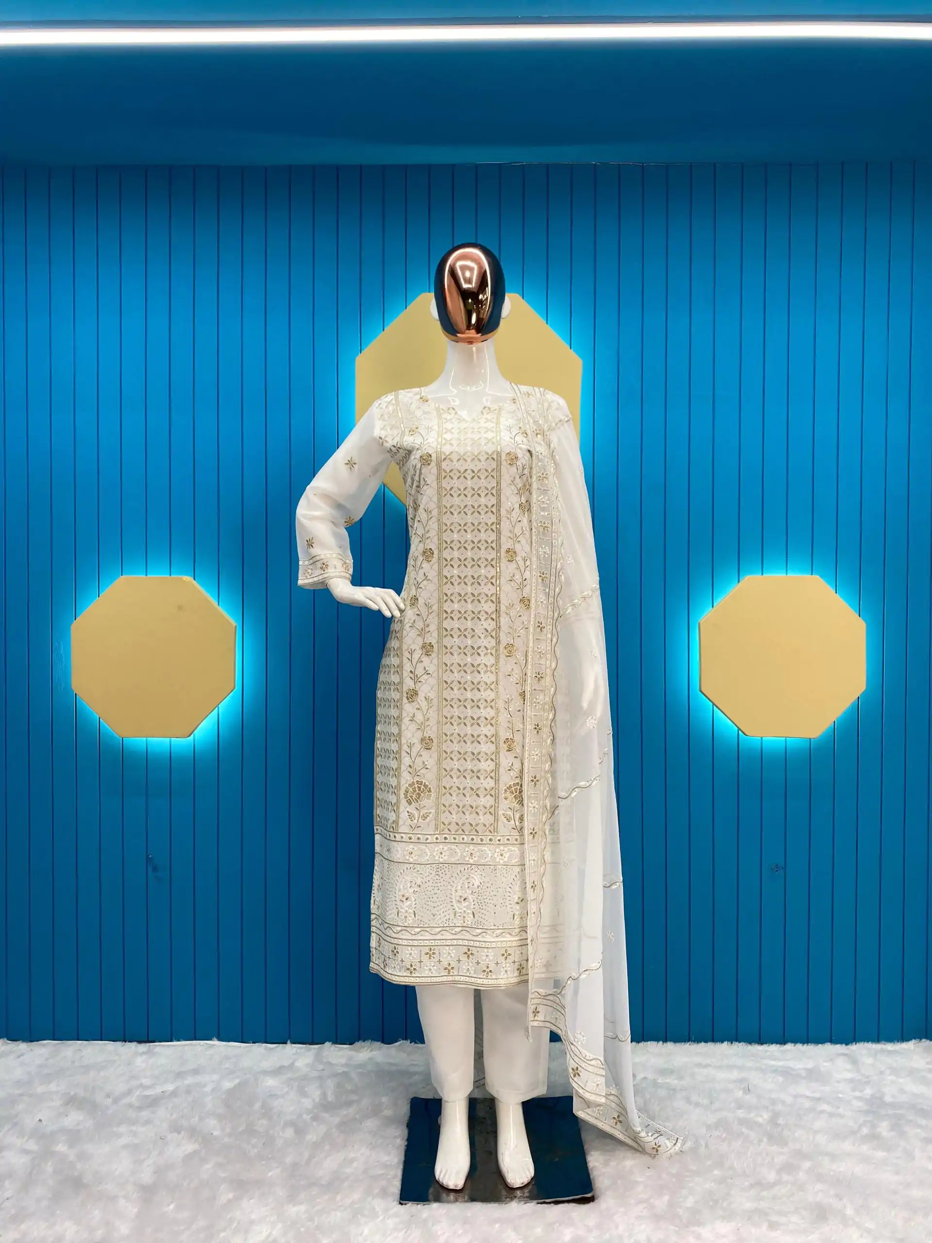 LG 1854 White color Georgette Sequence Embroidery Salwar Suit Casual, Wedding, Party, Festive, Events . Expected Delivery  4-6 Working Days @2149/- | Salwar suit, Casual Suits, Creative suits, Designer Suits, Palazzo Suits, Party Wear Suits, Patiala Suits, Straight Suits