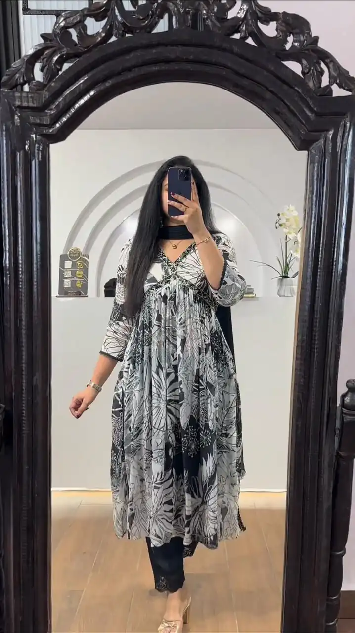 LG 1838 Black Color Chinon Printed And Sequence Embroidery Salwar Suit Casual, Wedding, Festive, Events Expected Delivery 4-6 Working Days @1799/- | Jump Suits, Salwar suit, Casual Suits, Creative suits, Designer Suits, Palazzo Suits, Party Wear Suits, Patiala Suits, Straight Suits