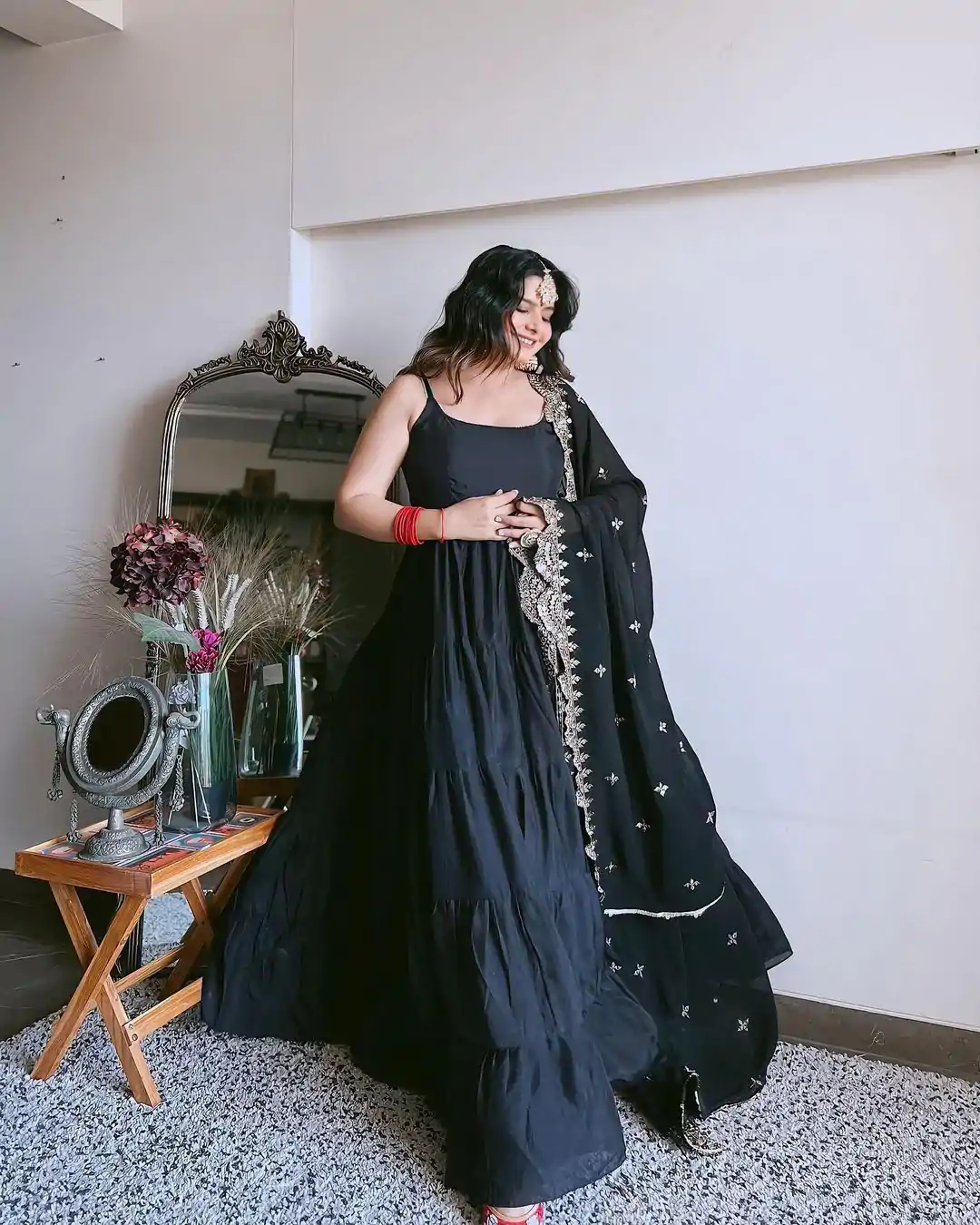 SSR 391 Black Color Chinon Silk Embroidery Sequence Anarkali Suit Wedding, Party, Festive, Events Expected Delivery 4-6 Working Days @ 1849/- Only | Anarkali Suits, Bollywood Anarkali, Creative-Anarkali, Designer Anarkali, Embroidered Anarkali, Party Wear Anarkali, Straight Suits