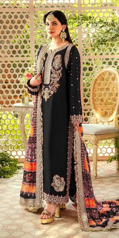 FC MARIA 1074 Black Color Heavy Georgette Embroidery Sequence Salwar Suit Wedding, Party, Festive events, etc.  Expected Delivery  4-6 Working Days @2149/- | Jump Suits, Salwar suit, Casual Suits, Creative suits, Designer Suits, Palazzo Suits, Party Wear Suits, Patiala Suits, Straight Suits