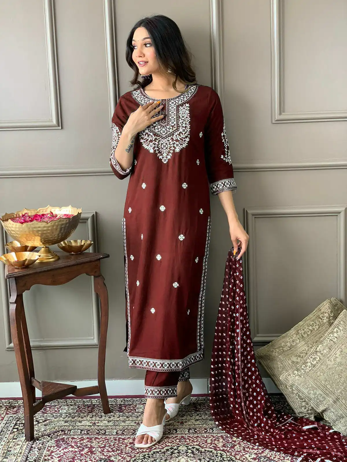 MF 462 Maroon Color Heavy Rayon Kurti Wid Full Mirror Work Kurti Wedding, Party, Festive, Events Etc.   Expected Delivery 4-6 Working Days @1649/- | Kurti, Bollywood Kurti, Creative Kurtis, Designer Kurti, Party Wear Kurti, Selfie Kurti
