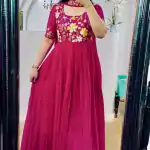 MF 499 Pink Color Faux Georgette Multi-Thread Embroidered Work Anarkali Suit Wedding, Party, Festive, Events Etc. Expected 4-6 Working Days @1599/- | Anarkali Suits, Bollywood Anarkali, Creative-Anarkali, Designer Anarkali, Embroidered Anarkali, Party Wear Anarkali