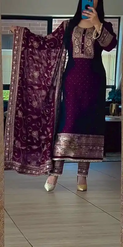 SRK 5165 Purple Color Georgette Embroidery Sequence Salwar Suit Wedding, Party, Festive, Events Expected Delivery 4-6 Working Days @ 2399/- | Salwar suit, Casual Suits, Creative suits, Designer Suits, Palazzo Suits, Party Wear Suits, Patiala Suits, Straight Suits