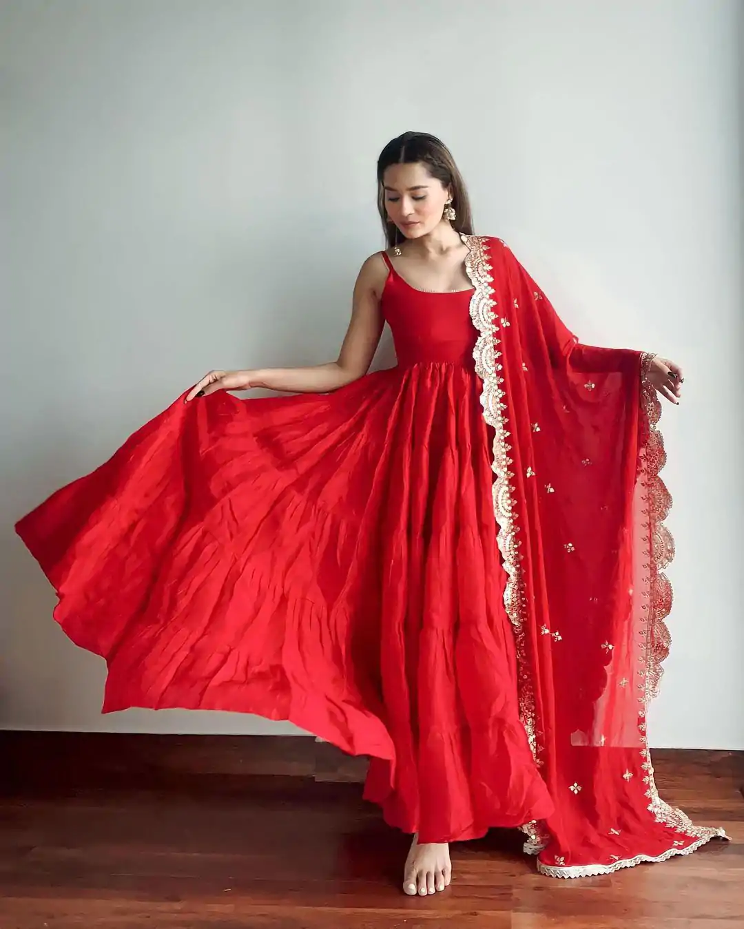 SSR 391 Red Color Chinon Silk Embroidery Sequence Anarkali Suit Wedding, Party, Festive, Events Expected Delivery 4-6 Working Days @ 1849/- Only | Anarkali Suits, Bollywood Anarkali, Creative-Anarkali, Designer Anarkali, Embroidered Anarkali, Party Wear Anarkali, Straight Suits