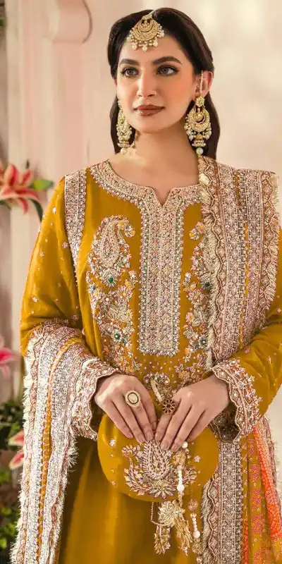 FC MARIA 1074 Yellow Color Heavy Georgette Embroidery Sequence Salwar Suit Wedding, Party, Festive events, etc.  Expected Delivery  4-6 Working Days @2149/- | Jump Suits, Salwar suit, Casual Suits, Creative suits, Designer Suits, Palazzo Suits, Party Wear Suits, Patiala Suits, Straight Suits