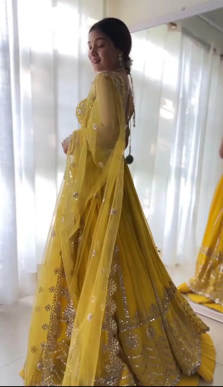 RTC 6368 Yellow Color Georgette Embroidery Sequence Lehenga Choli Wedding, Party, Festive, Events Etc. Expected Delivery 4-6 Working Days @2049/- | Lehenga, Bollywood Lehenga, Creative Lehenga, Designer Lehenga, Embroidered Lehenga, Party Wear Lehenga