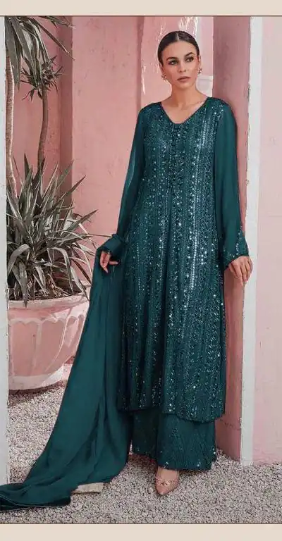 DS 001255 Blue color Georgette Embroidered Sequence Salwar Suit Casual, Wedding, Party, Festive, Events . Expected Delivery  4-6 Working Days @1999/- | Salwar suit, Casual Suits, Creative suits, Designer Suits, Palazzo Suits, Party Wear Suits, Patiala Suits, Straight Suits