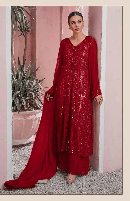DS 001255 Maroon color Georgette Embroidered Sequence Salwar Suit Casual, Wedding, Party, Festive, Events . Expected Delivery  4-6 Working Days @1999/- | Salwar suit, Casual Suits, Creative suits, Designer Suits, Palazzo Suits, Party Wear Suits, Patiala Suits, Straight Suits