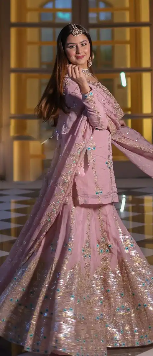 VLM 148 Pink color Foix Georgette Embroidery Salwar Suit Casual, Wedding, Party, Festive, Events . Expected Delivery  4-6 Working Days @2299/- | Jump Suits, Salwar suit, Casual Suits, Creative suits, Designer Suits, Palazzo Suits, Party Wear Suits, Patiala Suits, Straight Suits