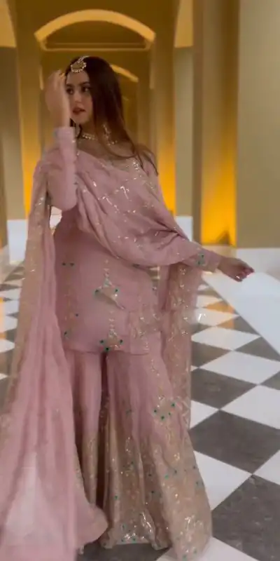 VLM 148 Pink color Foix Georgette Embroidery Salwar Suit Casual, Wedding, Party, Festive, Events . Expected Delivery 4-6 Working Days @2299/- | Jump Suits, Salwar suit, Casual Suits, Creative suits, Designer Suits, Palazzo Suits, Party Wear Suits, Patiala Suits, Straight Suits