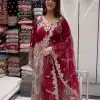 KD 1460 Red Color Faux Georgette Thread Sequence Work Salwar Suit Casual, Party, Wedding, Festive, Events Etc.  Expected Delivery 4-6 Working Days @2849/- | Salwar suit, Casual Suits, Creative suits, Designer Suits, Palazzo Suits, Party Wear Suits, Patiala Suits, Straight Suits