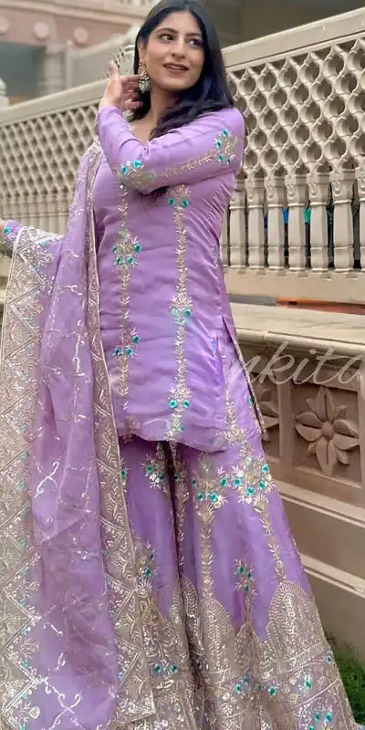 VLM 148 violet color Foix Georgette Embroidery Salwar Suit Casual, Wedding, Party, Festive, Events . Expected Delivery 4-6 Working Days @2299/- | Jump Suits, Salwar suit, Casual Suits, Creative suits, Designer Suits, Palazzo Suits, Party Wear Suits, Patiala Suits, Straight Suits