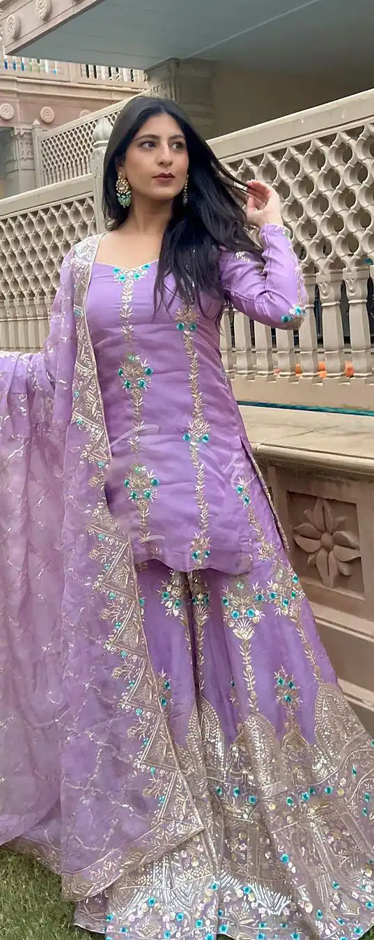 VLM 148 violet color Foix Georgette Embroidery Salwar Suit Casual, Wedding, Party, Festive, Events . Expected Delivery  4-6 Working Days @2299/- | Jump Suits, Salwar suit, Casual Suits, Creative suits, Designer Suits, Palazzo Suits, Party Wear Suits, Patiala Suits, Straight Suits