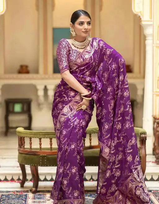 KP 5072B Purple Color Soft Lichi Silk Jacquard On All Over Saree Casual, Party Wear, Wedding, Events Etc. Expected Delivery 4-6 Working Days @1499/- | Designer Sarees, Sarees, Bollywood Sarees, Creative Sarees, Embroidered Sarees, Ethnic Saree, Modern Digital sarees, Party Wear Sarees