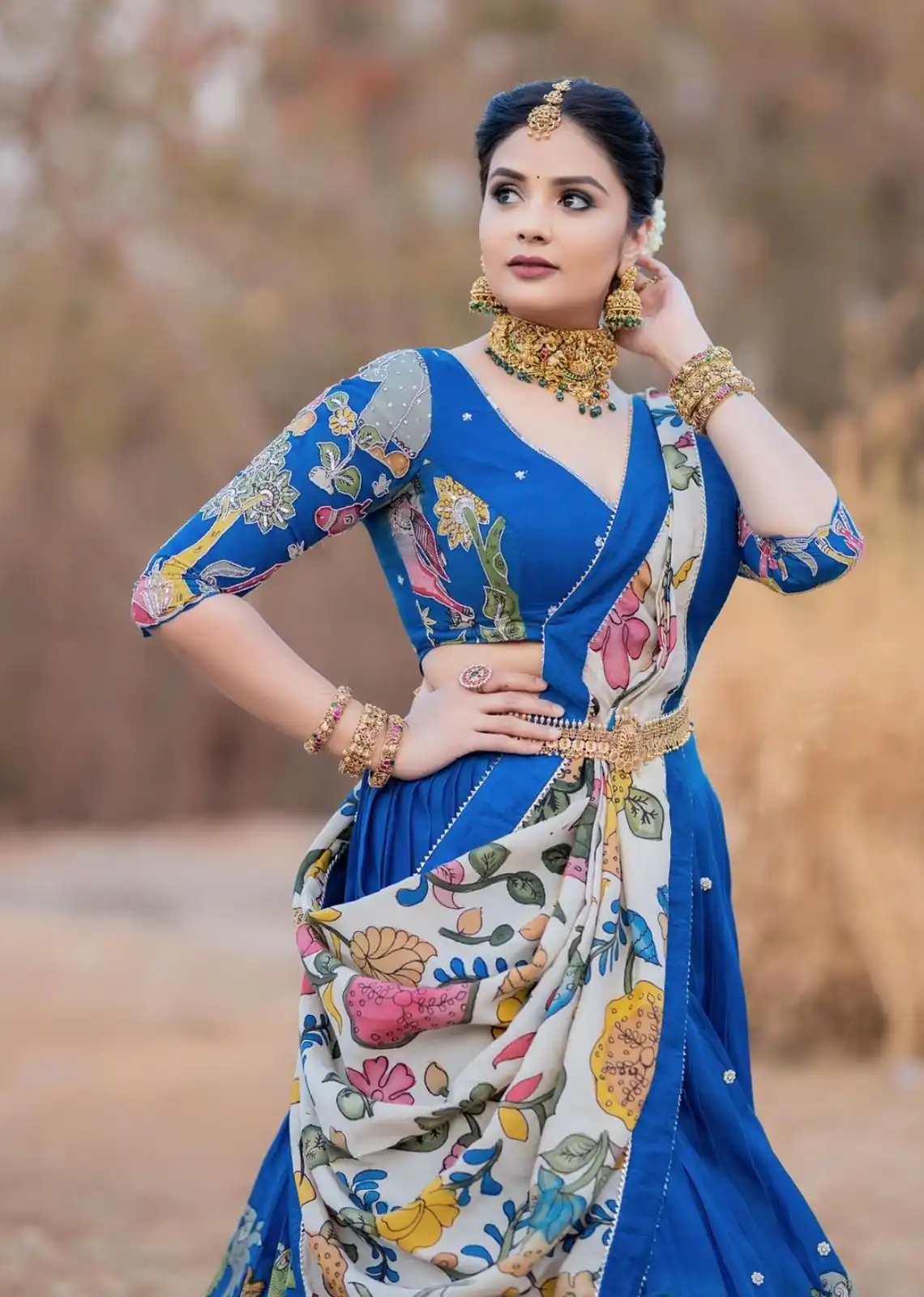 PC 357 Blue Color Chant Crepe Kalamkari Printed Lehenga Choli Casual, Party Wear, Events, Festivals Wear Expected Delivery 4-6 Working Days @2099/- | Lehenga, Bollywood Lehenga, Creative Lehenga, Designer Lehenga, Embroidered Lehenga, Party Wear Lehenga