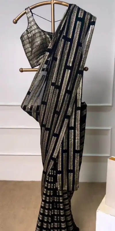 KD 383 Black Color Faux Georgette Sequence Work Saree Casual, Party, Wedding, Festive, Events Etc.  Expected Delivery  4-6 Working Days @1699/- | Designer Sarees, Sarees, Bollywood Sarees, Creative Sarees, Embroidered Sarees, Ethnic Saree, Modern Digital sarees, Party Wear Sarees