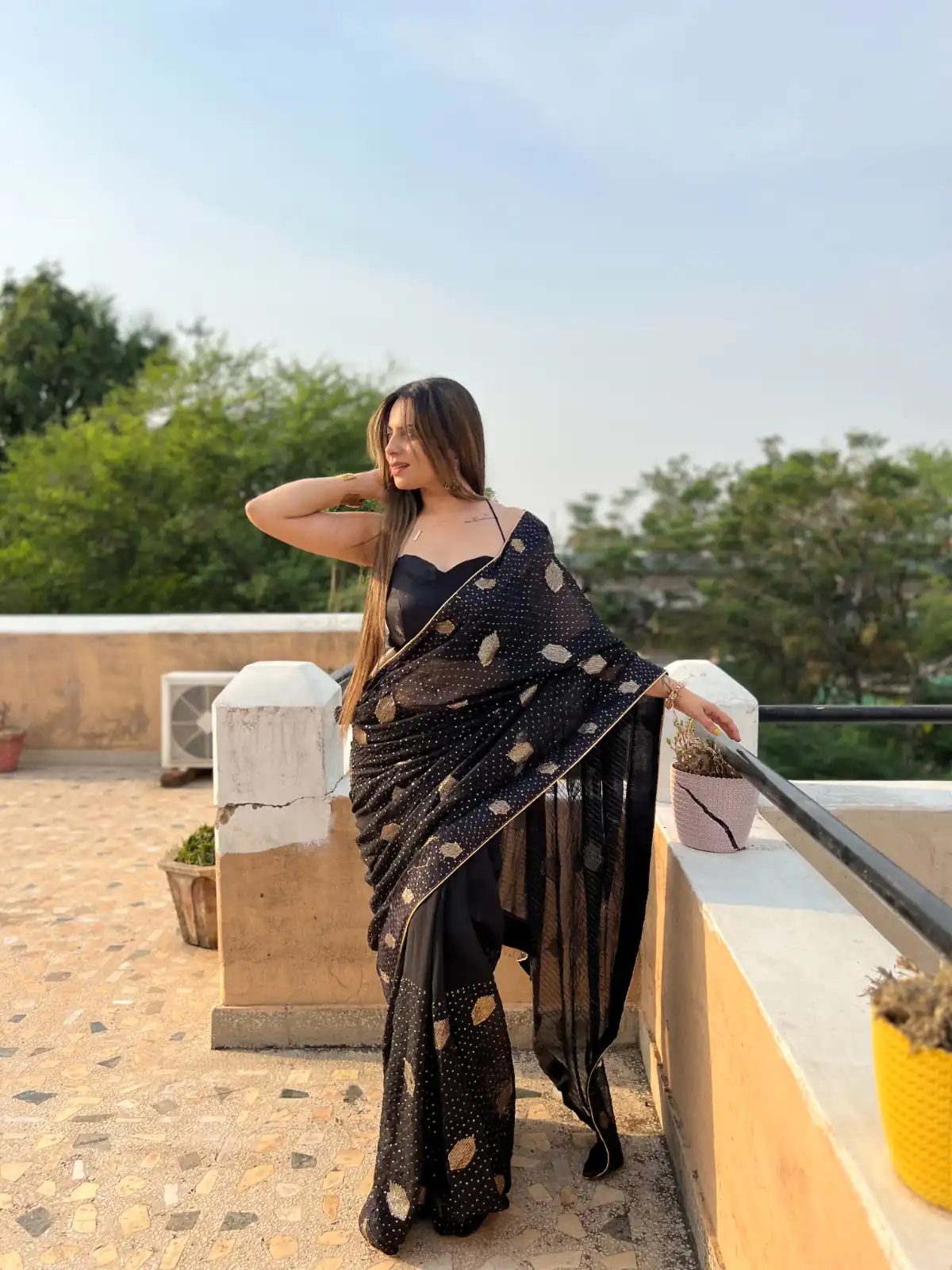 JR 596 Black Color Georgette Sequence Lace border Work Saree Casual, Wedding, Festive, Events Expected Delivery  4-6 Working Days @1599/- | Designer Sarees, Sarees, Bollywood Sarees, Creative Sarees, Embroidered Sarees, Ethnic Saree, Modern Digital sarees, Party Wear Sarees