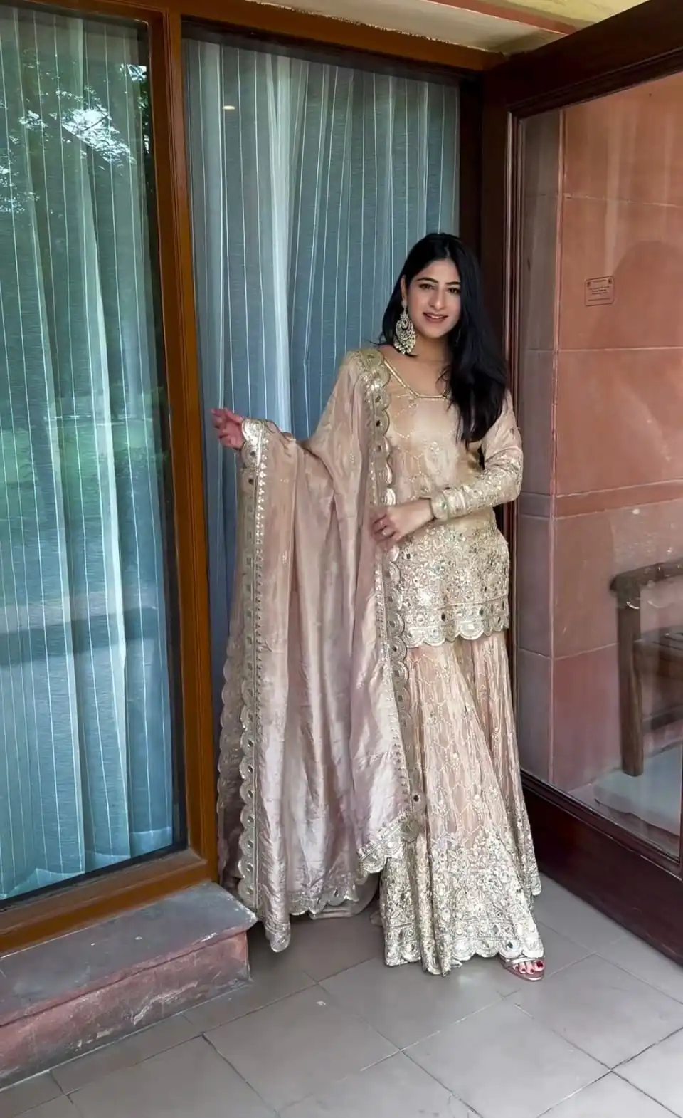 VLM 186 Golden color Chinon Silk Embroidery Work Salwar Suit Casual, Wedding, Party, Festive, Events . Expected Delivery  4-6 Working Days @2199/- | Jump Suits, Salwar suit, Casual Suits, Creative suits, Designer Suits, Palazzo Suits, Party Wear Suits, Patiala Suits, Straight Suits