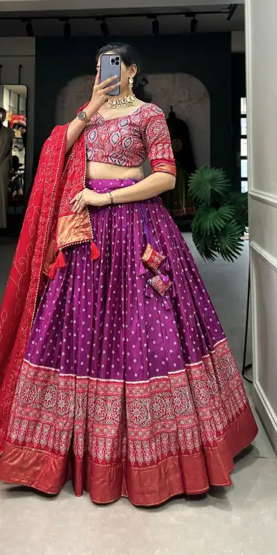 AF Lahriya Purple Color Tussar Patola Print Foil Work Lehenga Choli Casual, Party Wear, Events, Festivals Wear Etc. Expected Delivery 4-6 Working Days @1999 | Lehenga, Bollywood Lehenga, Creative Lehenga, Designer Lehenga, Embroidered Lehenga, Party Wear Lehenga