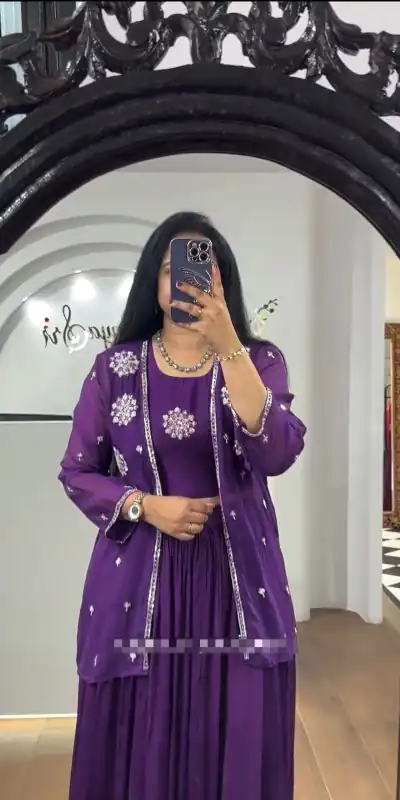 PC 365 Violet Color Georgette Embroidery With Shrug Lehenga Choli Casual, Party Wear, Events, Festivals Wear Etc. Expected Delivery 4-6 Working Days @2029/- | Lehenga, Bollywood Lehenga, Creative Lehenga, Designer Lehenga, Embroidered Lehenga, Party Wear Lehenga