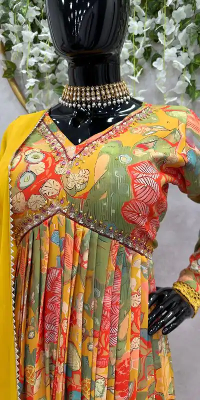KD 1458 Yellow Color Muslin Digital Print With Hand Work Salwar Suit Casual, Party, Festive, Events Wedding Etc.  Expected Delivery 4-6 Working Days @2049/- | Salwar suit, Casual Suits, Creative suits, Designer Suits, Palazzo Suits, Party Wear Suits, Straight Suits
