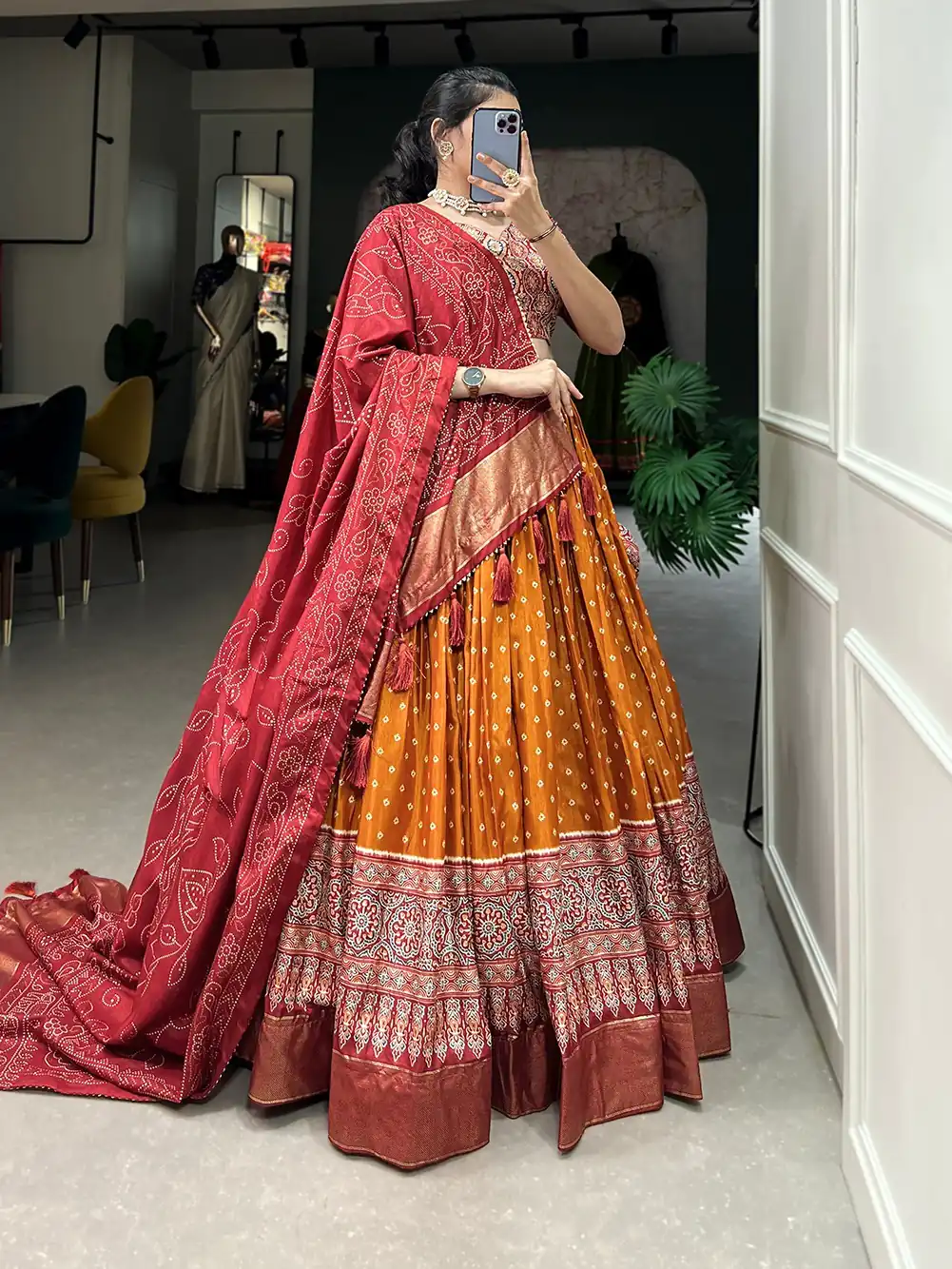 AF Lahriya Yellow Color Tussar Patola Print Foil Work Lehenga Choli Casual, Party Wear, Events, Festivals Wear Etc. Expected Delivery 4-6 Working Days @1999 | Lehenga, Bollywood Lehenga, Creative Lehenga, Designer Lehenga, Embroidered Lehenga, Party Wear Lehenga