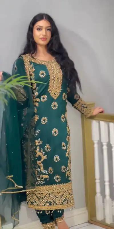 SSR 463 Blue Color Chinnon Silk Embroidery Sequence Salwar Suit Wedding, Party, Festive, Events Expected Delivery 4-6 Working Days @ 2099/- Only | Salwar suit, Casual Suits, Creative suits, Designer Suits, Party Wear Suits, Straight Suits