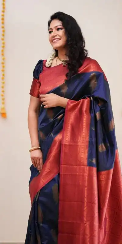 SC Morpich Blue Color Soft Silk Pink Zari Design Spread Shine Various Saree , Party Wear, Events, Festivals Expected Delivery 4-6 Working Days 1499/- | Designer Sarees, Sarees, Bollywood Sarees, Creative Sarees, Embroidered Sarees, Ethnic Saree, Modern Digital sarees, Party Wear Sarees