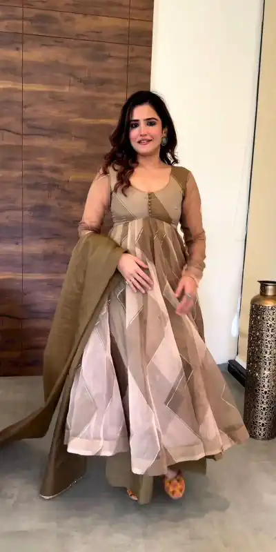 RTC 5517 Brown Color Tabby Silk Organza Digital Printed Salwar Suit Wedding, Party, Festive, Events Etc. Expected Delivery 4-6 Working Days @2099/- | Jump Suits, Salwar suit, Casual Suits, Creative suits, Designer Suits, Palazzo Suits, Party Wear Suits, Patiala Suits, Straight Suits