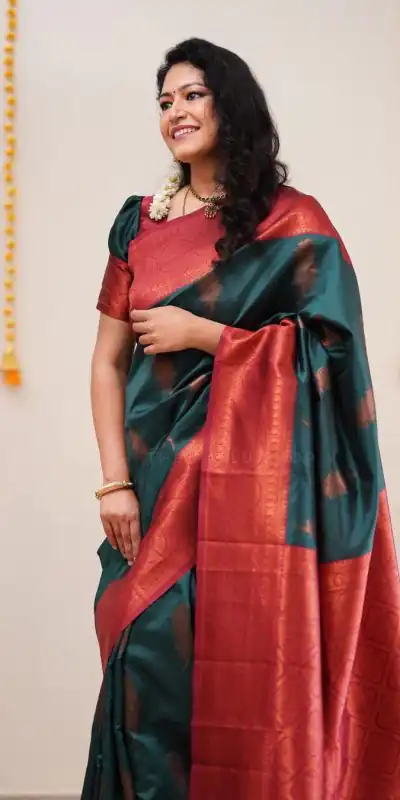 SC Morpich Green Color Soft Silk Pink Zari Design Spread Shine Various Saree , Party Wear, Events, Festivals Expected Delivery 4-6 Working Days 1499/- | Designer Sarees, Sarees, Bollywood Sarees, Creative Sarees, Embroidered Sarees, Ethnic Saree, Modern Digital sarees, Party Wear Sarees