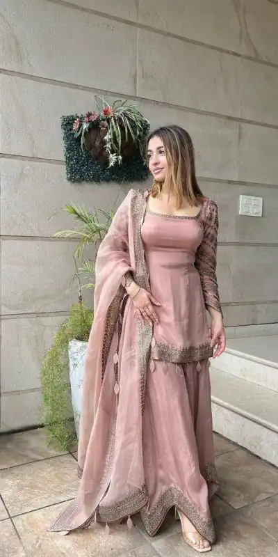 NSR 691 Light Pink Color Faux Georgette Embroidery Work Salwar Suit Casual, Party Festive, Events Etc. Expected Delivery 4-6 Working Days @1899/ | Jump Suits, Salwar suit, Casual Suits, Creative suits, Designer Suits, Palazzo Suits, Party Wear Suits, Patiala Suits, Straight Suits