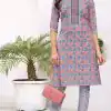 Sublime Light Purple Cambric Cotton Print Embroidery Work Kurti