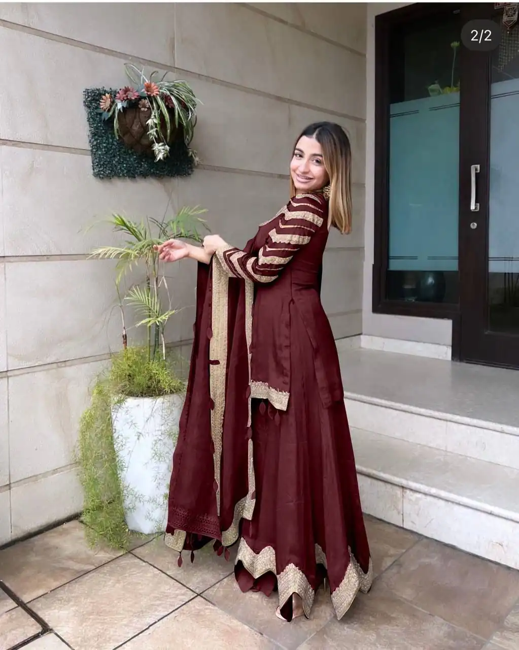 NSR 691 Maroon  Color Faux Georgette Embroidery Work Salwar Suit Casual, Party Festive, Events Etc. Expected Delivery 4-6 Working Days @1899/ | Jump Suits, Salwar suit, Casual Suits, Creative suits, Designer Suits, Palazzo Suits, Party Wear Suits, Patiala Suits, Straight Suits