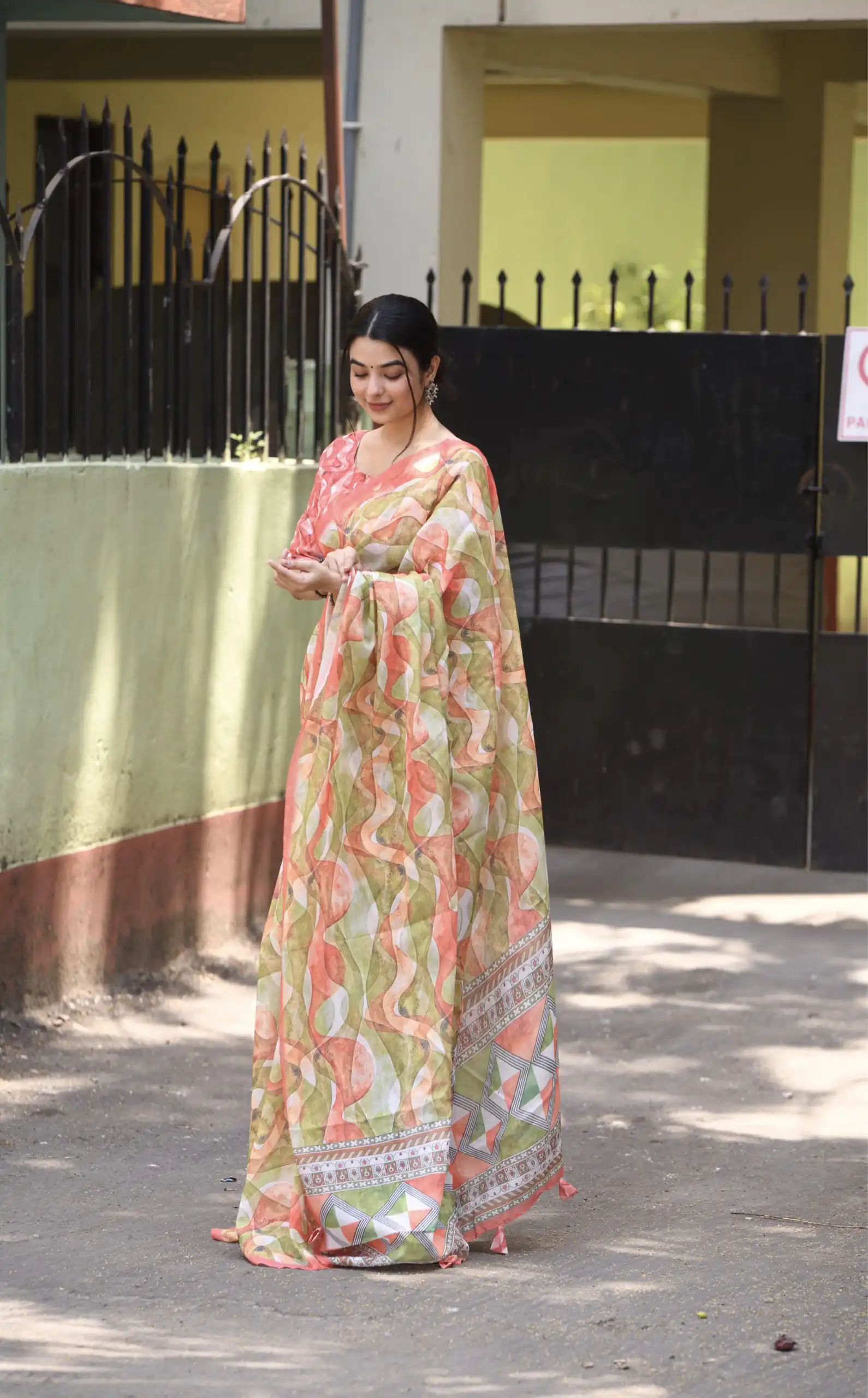 Veechis 111 Pista Green Color Linen Beautiful Digital Printed Work Saree Casual, Party Festive, Events. Expected Delivery 4-6 Working Days @1549/- | Designer Sarees, Sarees, Bollywood Sarees, Creative Sarees, Embroidered Sarees, Modern Digital sarees, Party Wear Sarees