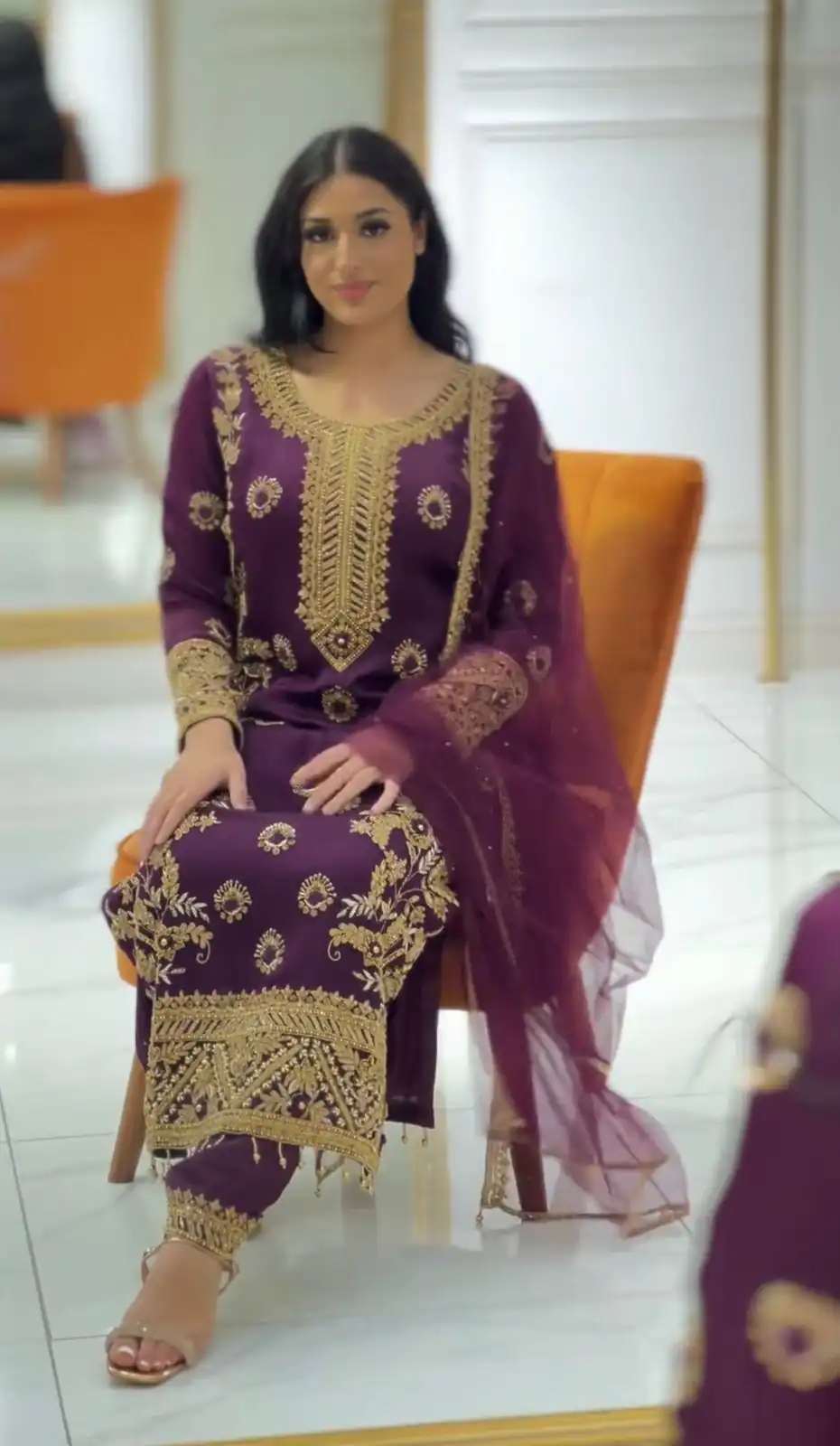 SSR 463 Purple Color Chinnon Silk Embroidery Sequence Salwar Suit Wedding, Party, Festive, Events Expected Delivery 4-6 Working Days @ 2099/- Only | Salwar suit, Casual Suits, Creative suits, Designer Suits, Party Wear Suits, Straight Suits