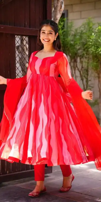 RTC 5517 Red Color Tabby Silk Organza Digital Printed Salwar Suit Wedding, Party, Festive, Events Etc. Expected Delivery 4-6 Working Days @2099/- | Jump Suits, Salwar suit, Casual Suits, Creative suits, Designer Suits, Palazzo Suits, Party Wear Suits, Patiala Suits, Straight Suits